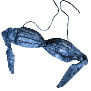 Robin Piccone bikini top, blue, tie dye, size small